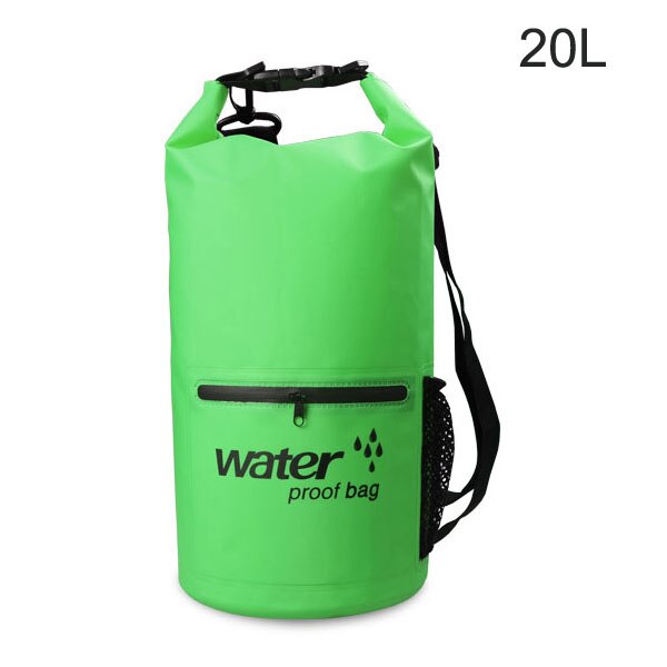 10L 20L Mergulho Natação Ao Ar Livre Saco De Armazenamento De Compressão À Prova D' Água Dry Bag Mochilas Das Mulheres Dos Homens Da Moda de Surf Para Rafting Caiaque: Green 20L