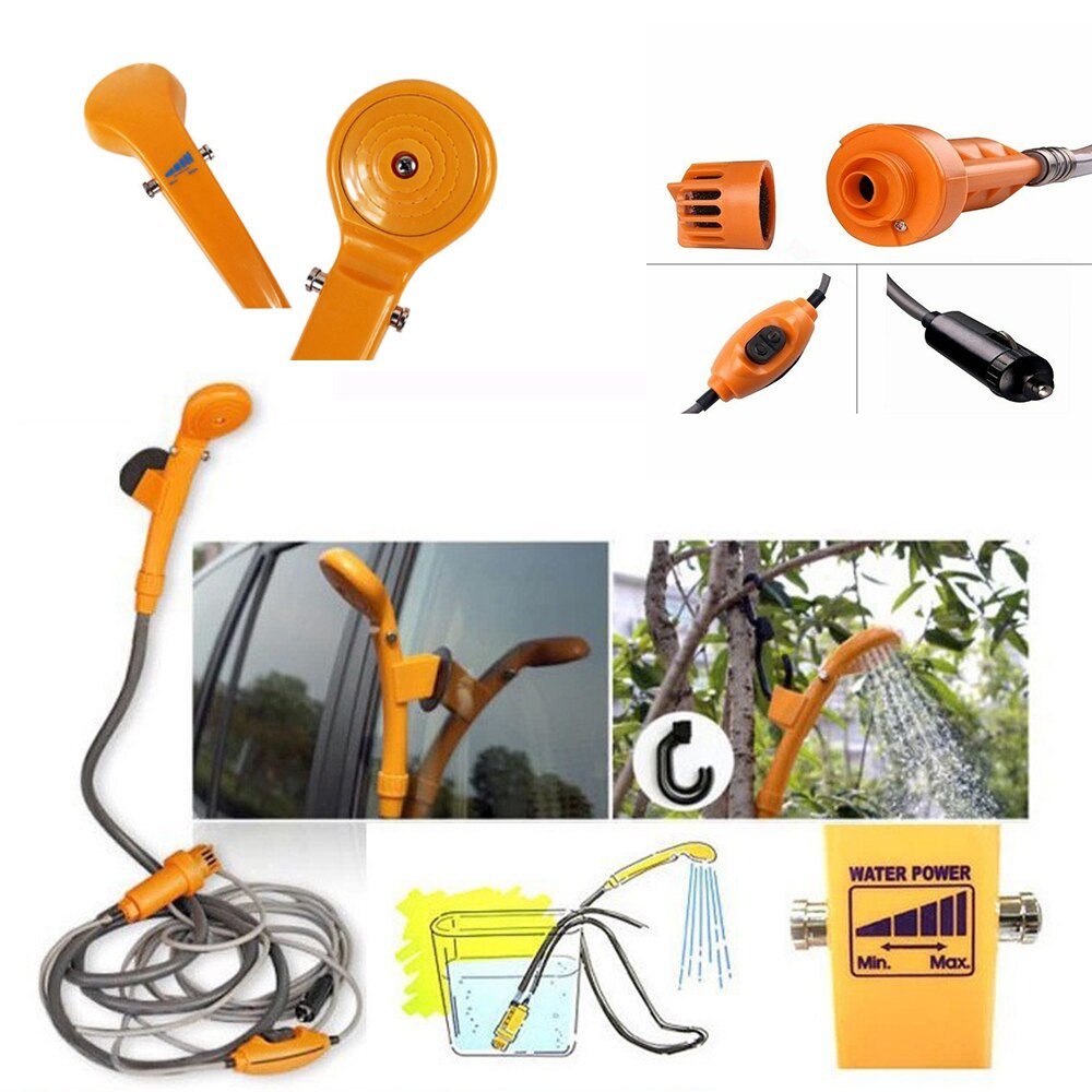 Tragbare Camping Dusche Heißer Wasser Bausatz draussen Dusche Wasser Tasche 12V Elektrische Für Wandern Reise Auto Waschen, pflanzen Haustier Bewässerung