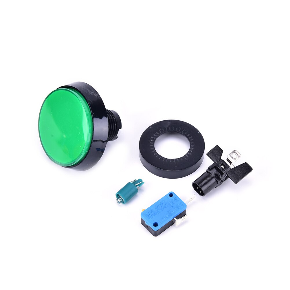 1 PCS Arcade Button 60MM LED Light Lamp Big Round Arcade Video Game Player Push Button Switch 5 colors: Green