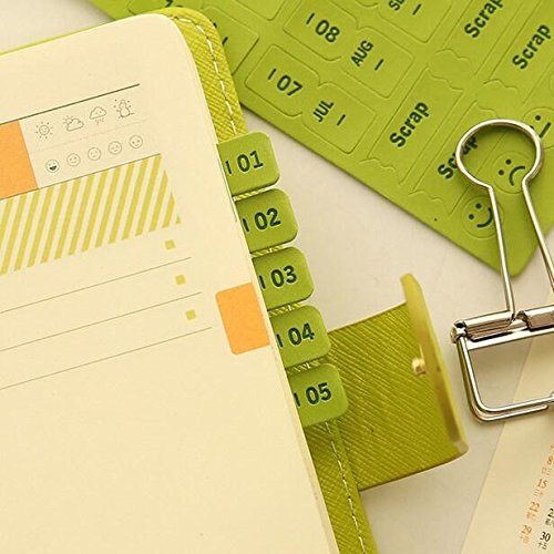 5 vellen Zelfklevend Mini DIY Lederen Maandelijkse Kalender Index Tabs voor Afspraak Boek Evenementen Dagboek Scrapbook Planner