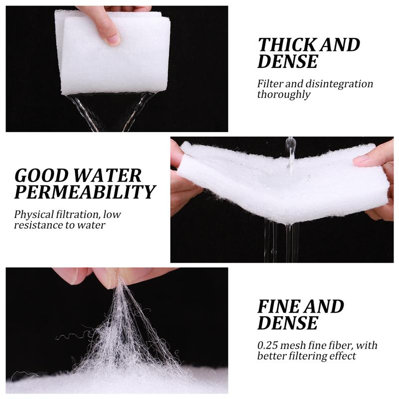 Almohadilla filtrante para pecera de Acuario, filtros de fibra blanca, filtro bioquímico de espuma para estanque, almohadilla de esponja filtrante