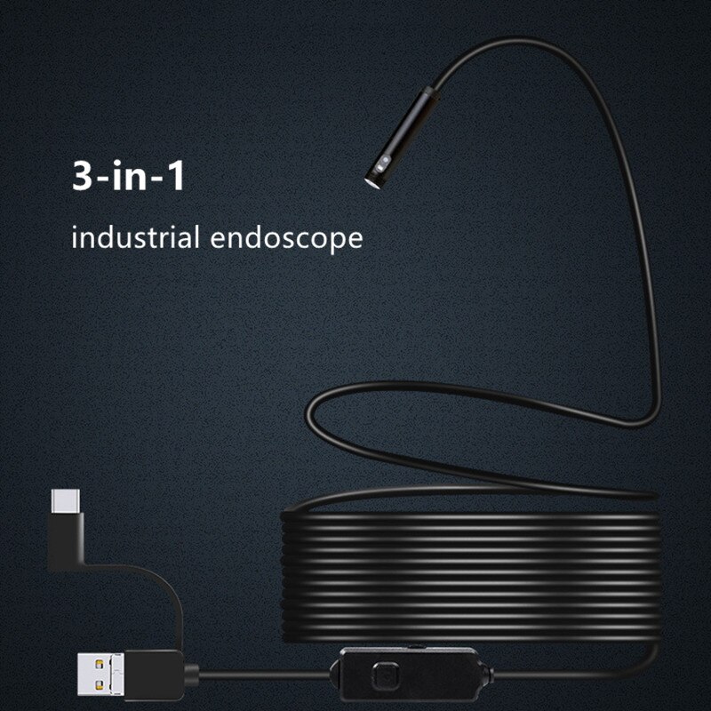 720p type-c usb 3 i 1 dobbeltlinsesendoskopkamera til bil fleksibelt kamera endoskopkamera til android smartphone pc endoskopio