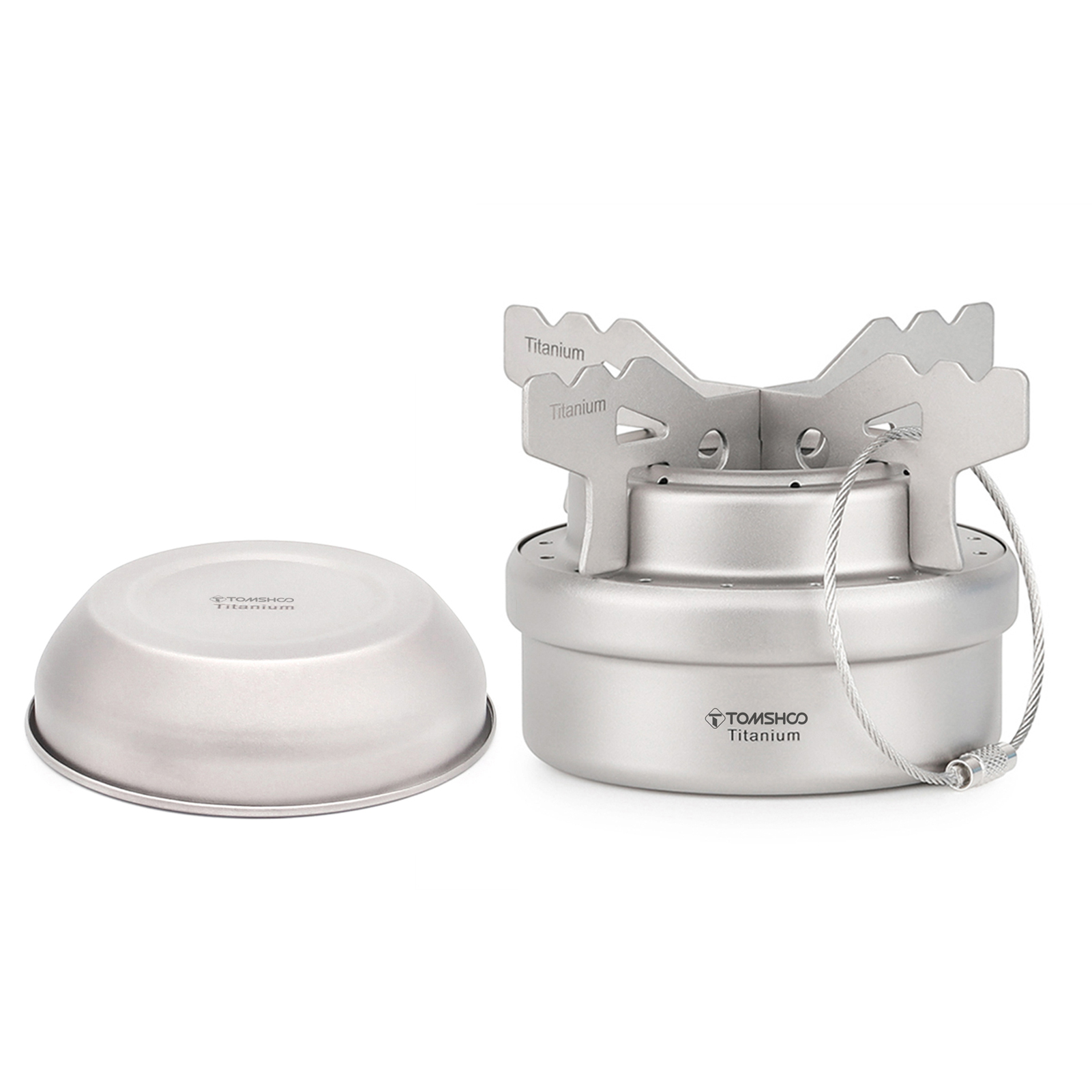ATiAP Titanium Mini Alcohol Stove With Cross Stand & Carry Bag - Ultralight For Camping & Backpacking