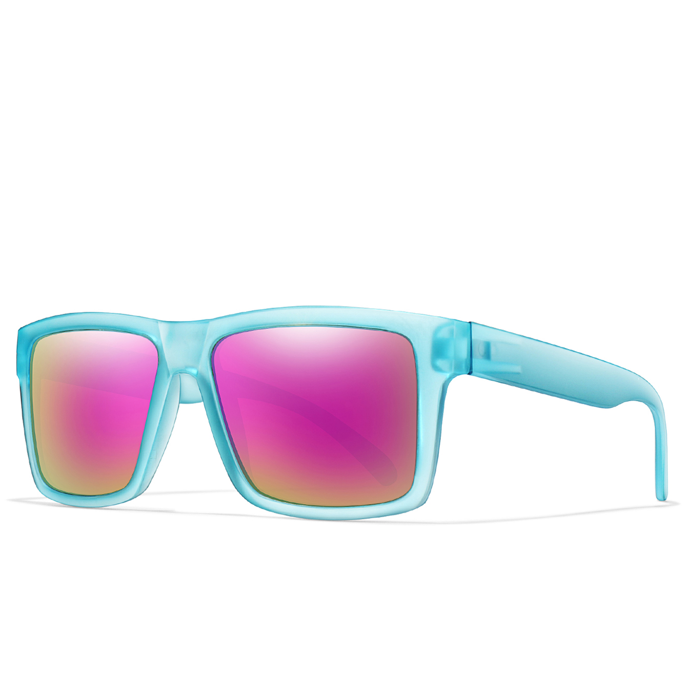 Gafas de sol polarizadas para ciclismo para hombres y mujeres, gafas cuadradas clásicas con protección UV para pesca al aire libre, conducción, lentes coloridas: Negro