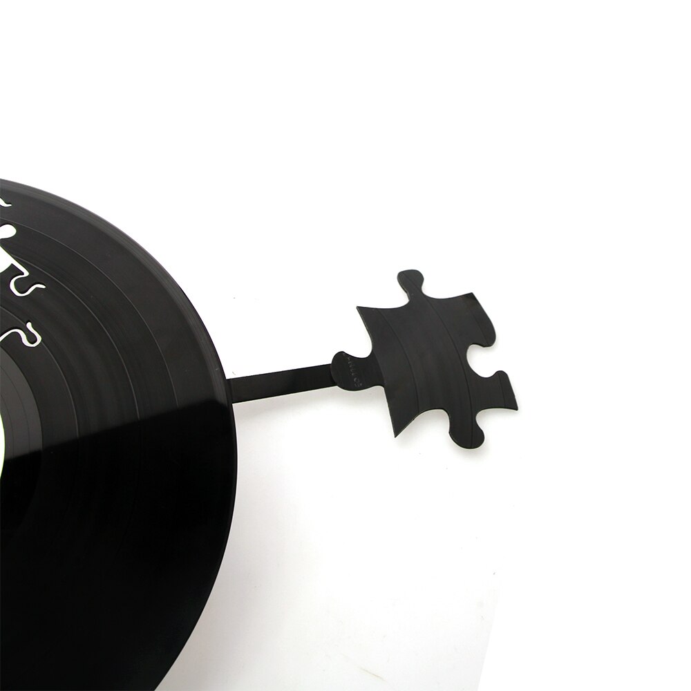Jigsaw Wall Art Decor Falling Puzzle Wall Clock Modern Puzzle Vinyl Record Pendulum Clock Steampunk Clock Watch