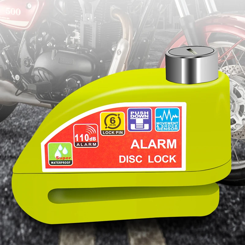 Blocco allarme bicicletta scooter moto freno a disco ruota antifurto impermeabile blocco freno di sicurezza in lega di alluminio accessori moto