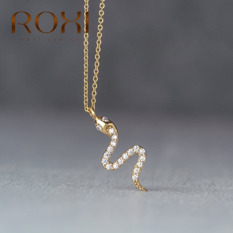 Roxi Animal Snake Hanger Ketting Goud 925 Sterling Zilveren Kettingen Voor Vrouwen Collares Bijoux Femme Choker Sieraden