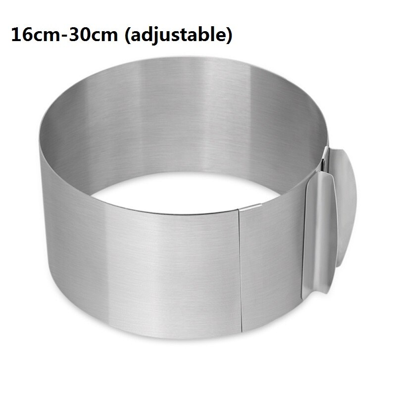 DIY Stainless Steel Cake Cutter Slicer Adjustable Round Bread Adjustable16cm-30cm Cake Ring Mold Cake Layered Baking Tools: Round Mold