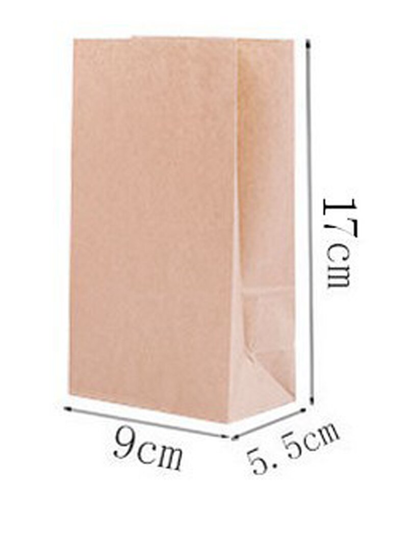 10pcs Kraft Paper Bags Food Tea Small Bags Sandwich Bread Bags Party Wedding Supplies Wrapping Takeout Take Out Bags: 01 9x17x5.5cm