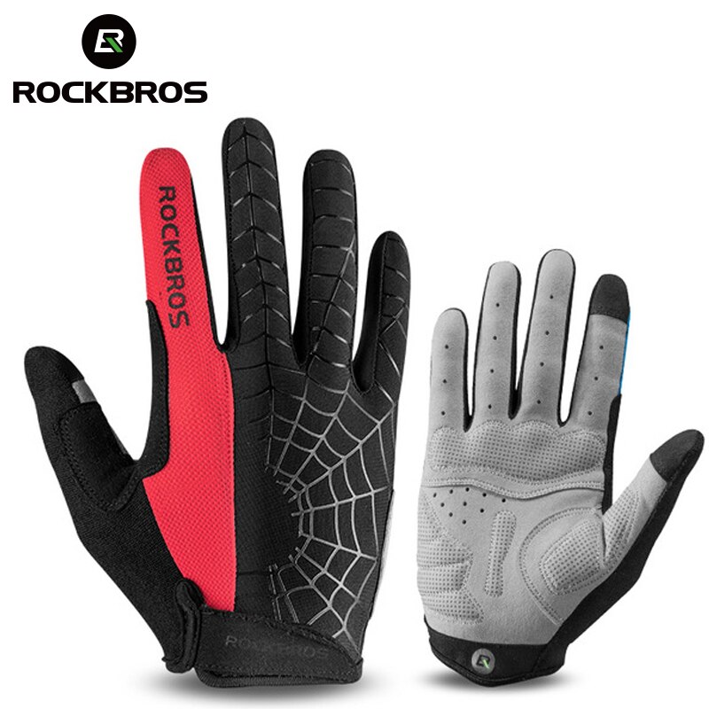 ROCKBROS gants de cyclisme éponge Pad doigt Long gants de moto pour vélo VTT gant écran tactile gants de VTT: S109-1BR / XL