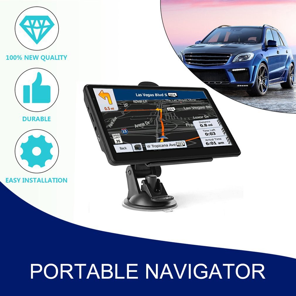 Car GPS Navigator 7 Inch Car GPS Navigation System 8GB+256GB Voice Navigation Driving Alarm Voice Transition Direction