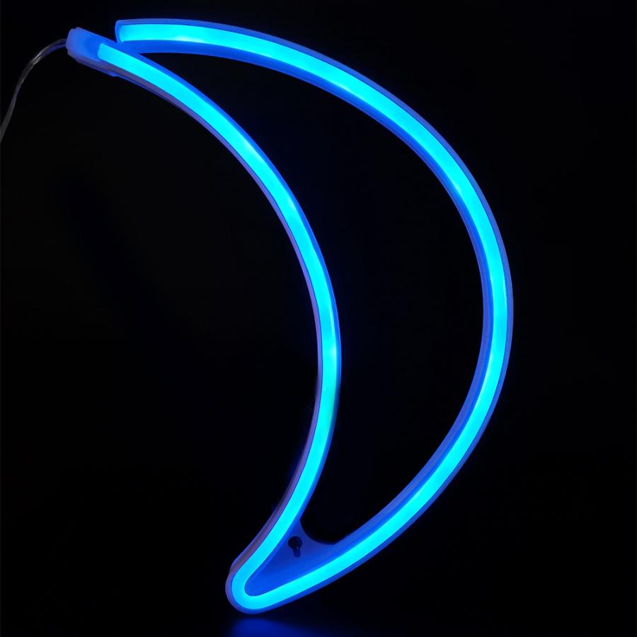 Moon Shape LED Neon Light Sign Decorative Neon Wall Light for Dormitory Bedroom Party