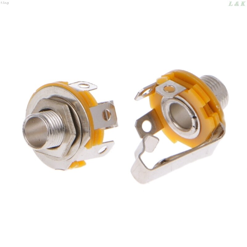 10 Pcs 1/4 Inch 6.35mm Stereo Socket Jack Female Connector Panel Mount Solder