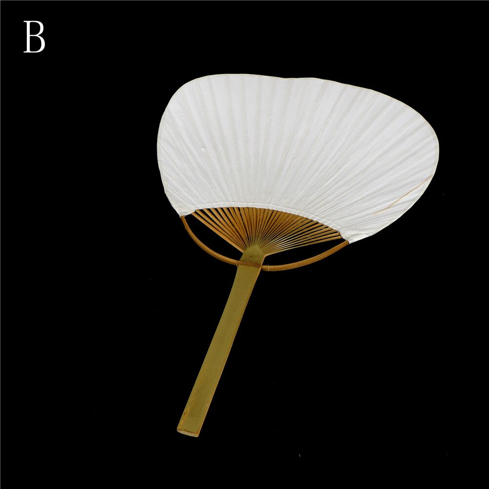 1/2pcs White Folding Paper Plain White Hand Fan Painted Handmade Wedding Party Favors Photo Props: B