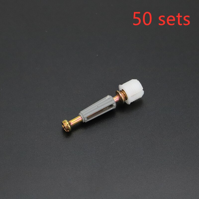 3 in 1 40mm Dowel Jig Screw Connector Kit Furniture Connecting Hardware Eccentric Wheel Nut Cam Lock Nut Woodworking Accessories: 50pcs upgrade gray