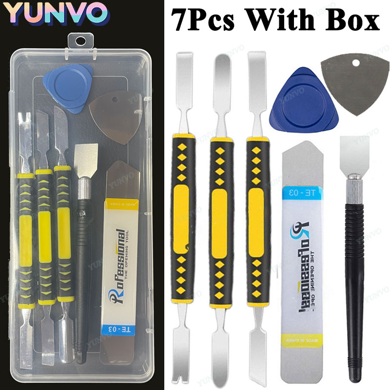 Reparationsverktyg för mobiltelefoner demontering reparation surfplatta bräckjärn multifunktionellt manuellt demonteringsverktyg bimetallhuvud med låda: Smaragd-