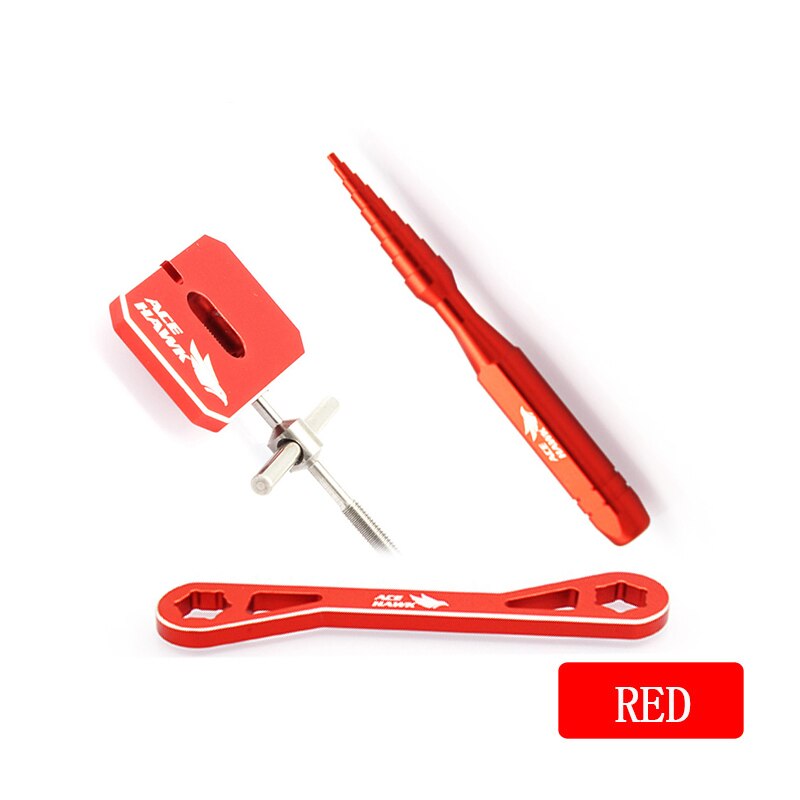 BaitCasting Equipment Fishing Reel Spool Remover Ball Bearing Disassembly Maintenance And Repair Tool Wrench Check Tackle: one set red