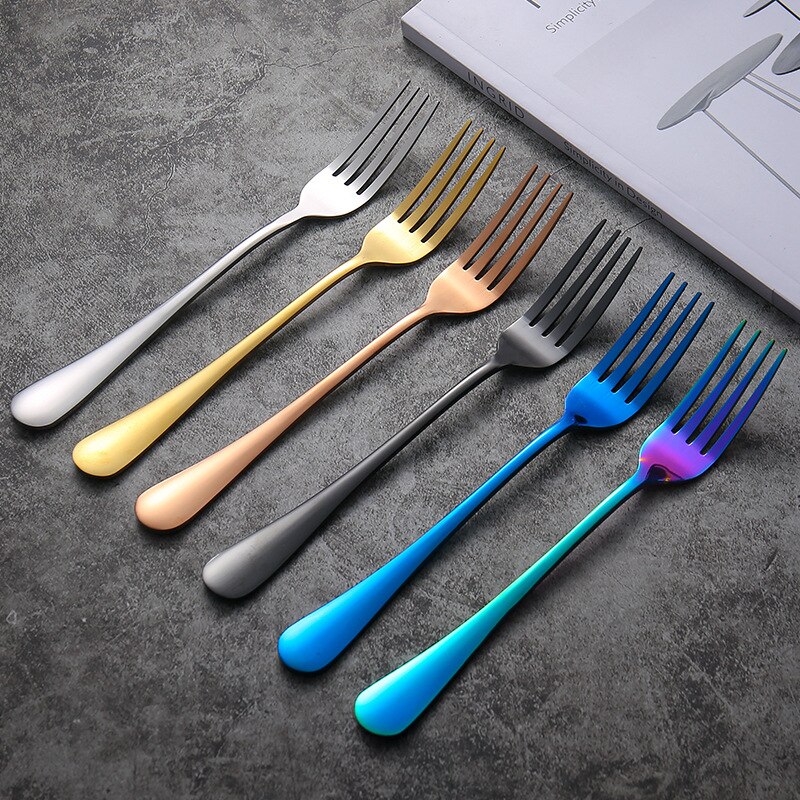 24 PCS Black Western Stainless Steel Dinnerware Cutlery Set Fork Knife Spoon Flatware Silverware Set Tableware Set
