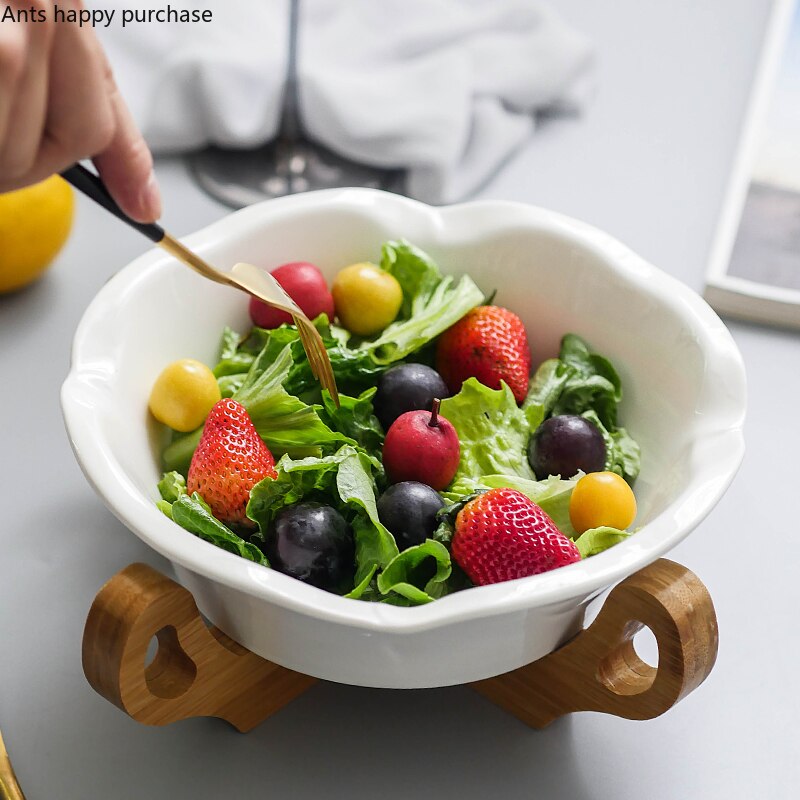 Keramik Blütenblatt bilden Obst Tablett Snack Plat... – Grandado