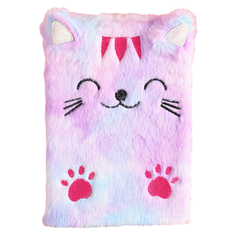 Carnet de notes en peluche chat mignon pour filles, Kawaii, pendentif, porte-clés, chats à fourrure, carnet agenda quotidien, carnet de notes, papeterie: 10