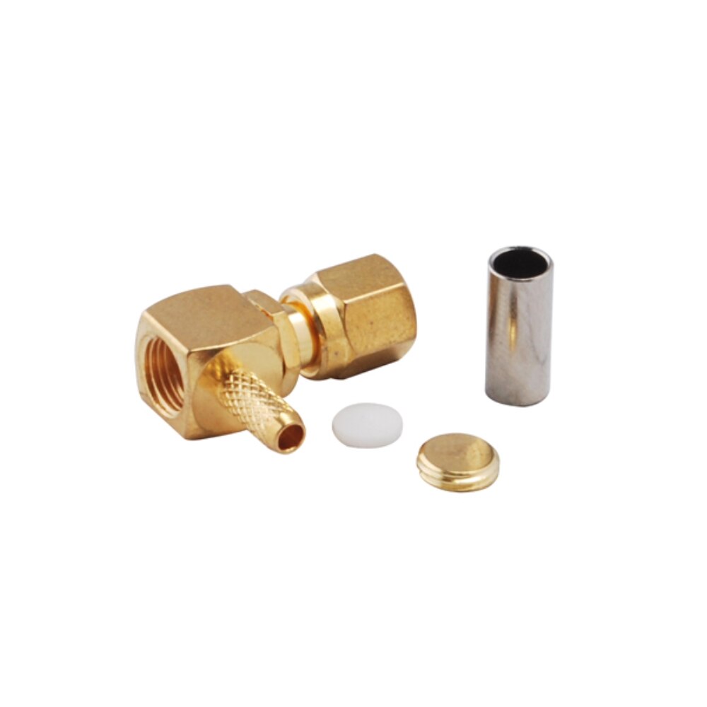 Superbat 10 pcs RF Connector SMC Crimp Plug Right Angle for LMR100 Cable