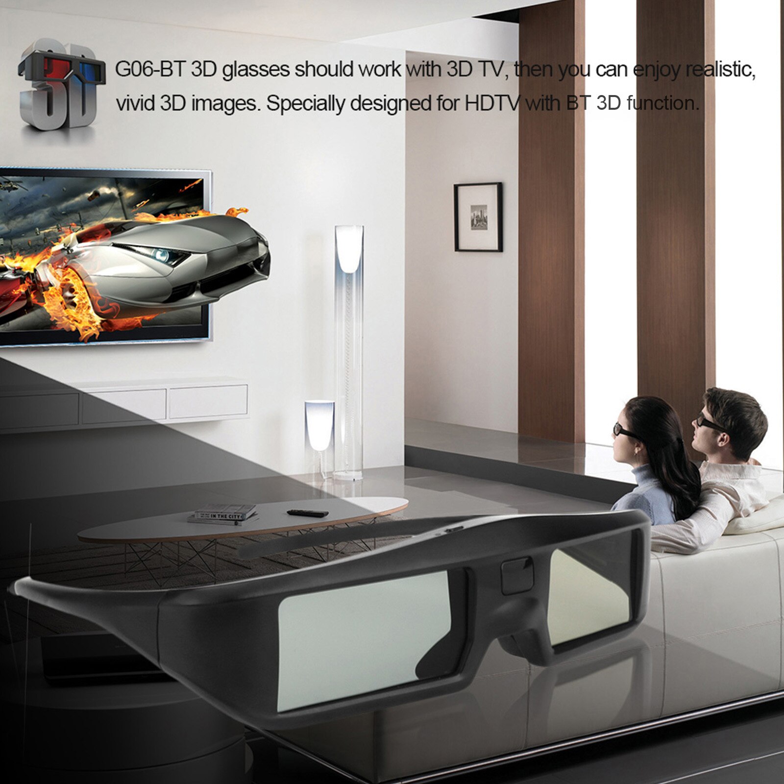 Gafas de realidad Virtual para TV LG / Sony / Mitsubishi / Sharp /Toshiba 3D, gafas con obturador activo 3D de G06-BT, BT, señal 3D