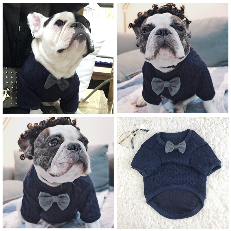 Fransk bulldog tøj sweater skjorte vinter hund tøj hættetrøjer mops tøj