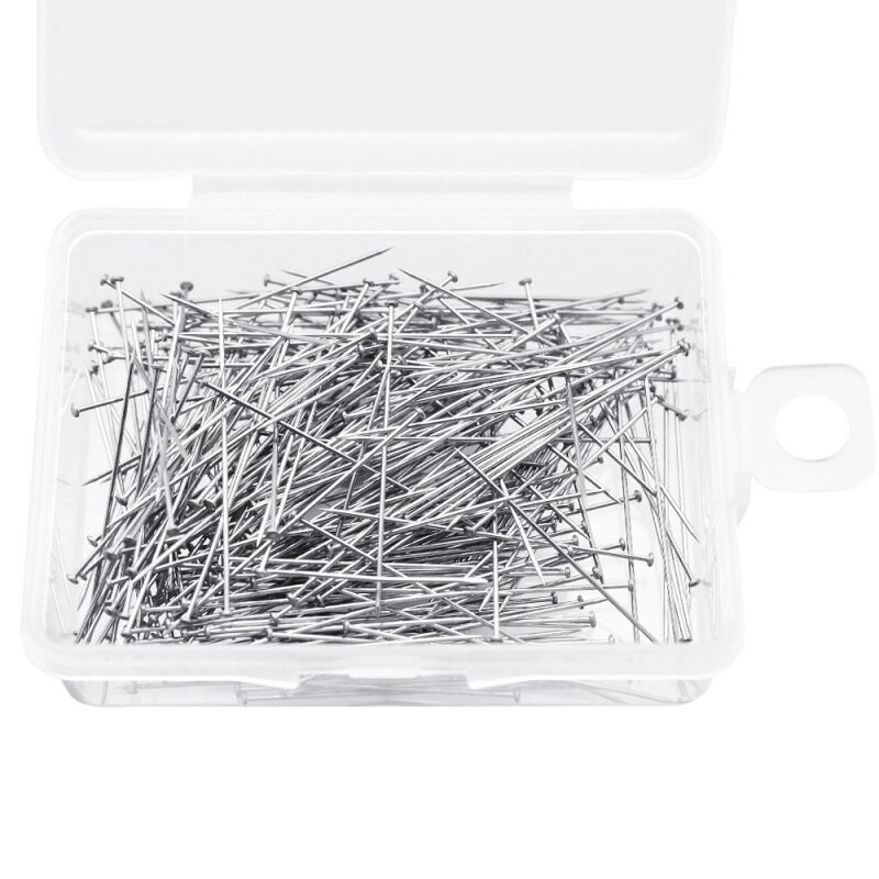 Épingles droites en acier inoxydable, 300 pièces/boîte, 0.55x35mm, pour découpe et couture de tissu, fournitures fixes