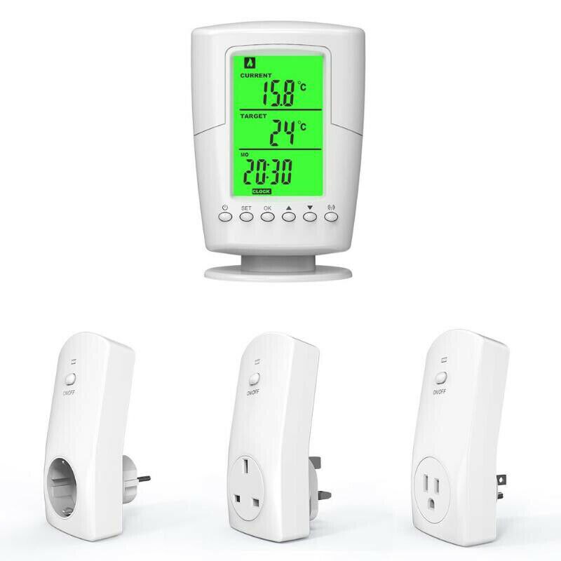 TS-2000 Programmable Thermostat Socket Intelligent Wireless LCD Display Green Backlight Home Smart Life Thermostats outlet