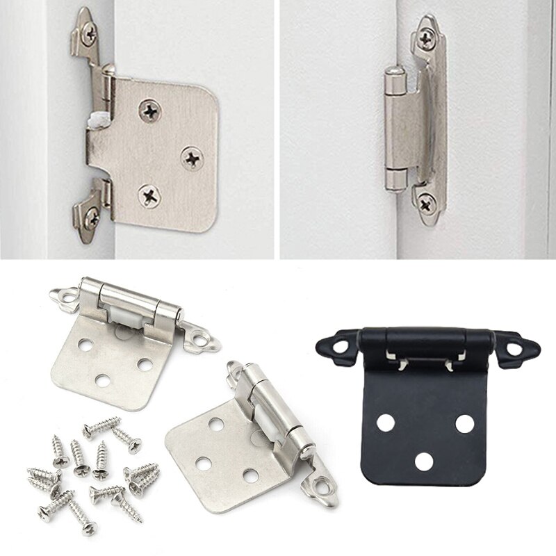 2PCS Steel American Self Closing Spring Cabinet Hinge Overlay Cabinet Door Hinges Flush Cabinet Hinges