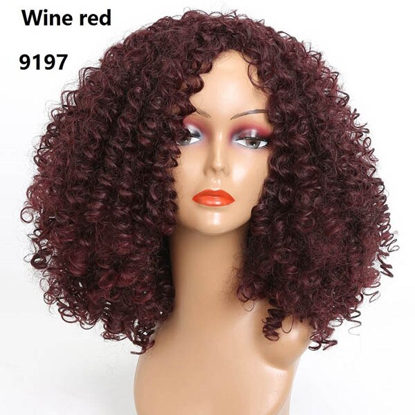 LISI HAIR Short Curly Hair Blond Brown Color Wigs For Black Women African Women Hairstyle Synthetic Hair High Temperature Fiber: 9197