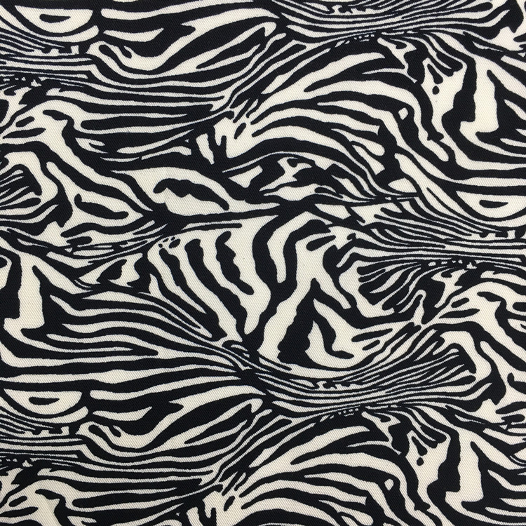 Spot Rayon Fine Twill Printed Fabric Zebra Printed Fabric Suspender Top Dress Fabric