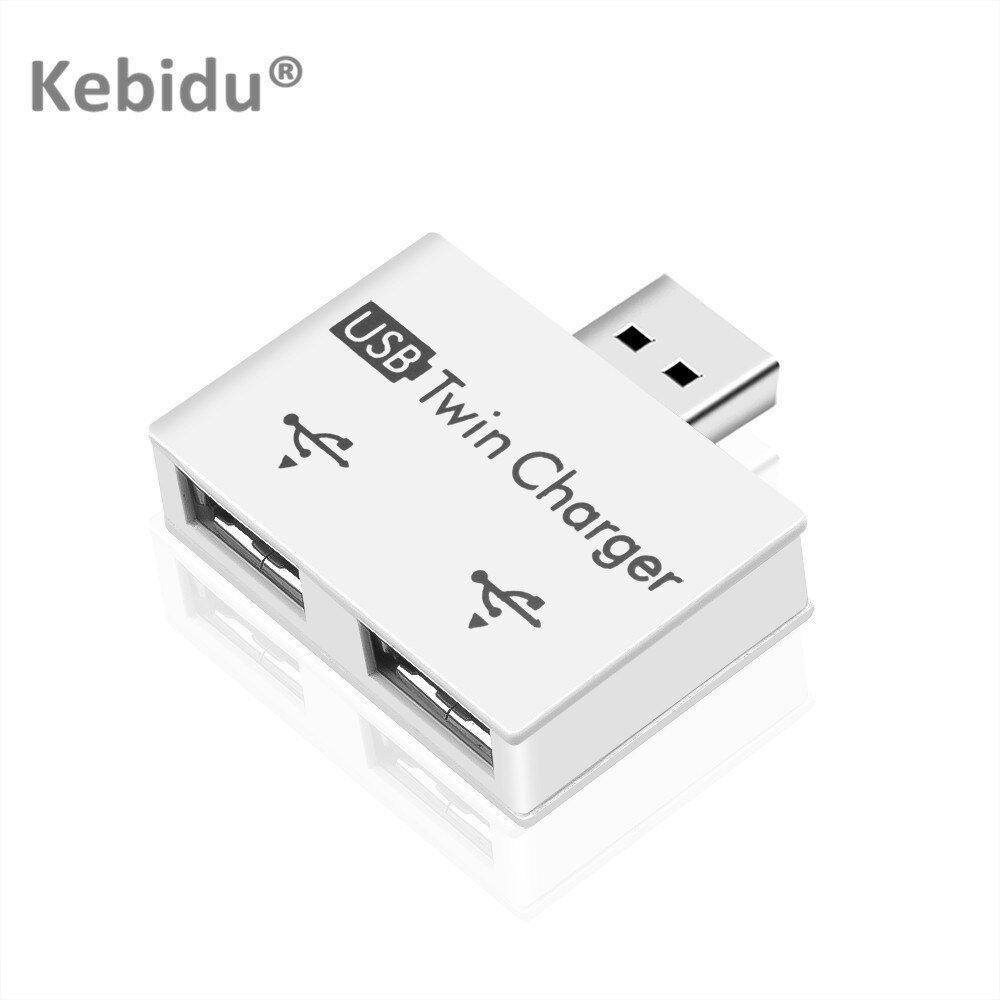 Multiple 2 Ports USB HUB Charger 5V Desktop USB2.0 Charging Extension Power Adapter for Phone Tablet PC U Disk Mouse keyboard: White