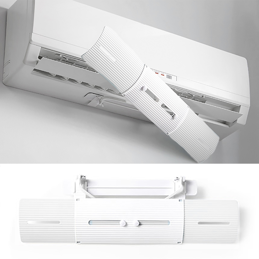 Cubierta telescópica para aire acondicionado, Deflector para parabrisas, Deflector de aire acondicionado, salida de aire: white