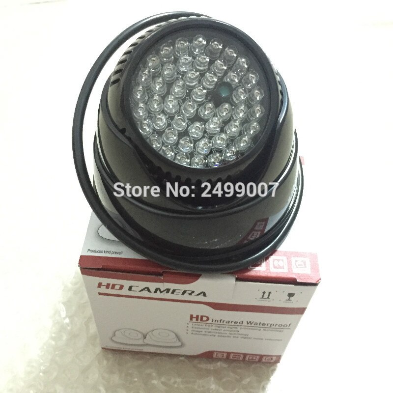 Lihmsek 940nm IR Illuminator with 48pcs IR Infrared LEDs for CCTV Camera 60 90 degree, Small Miniature White Black housing