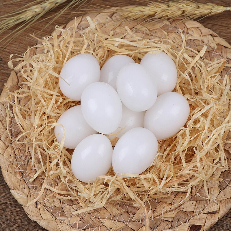 10 pièces faux oeufs en plastique Pigeon oeuf solide Pigeon faux oeuf Pigeon à couver fournitures 2.5cm x 3.5cm