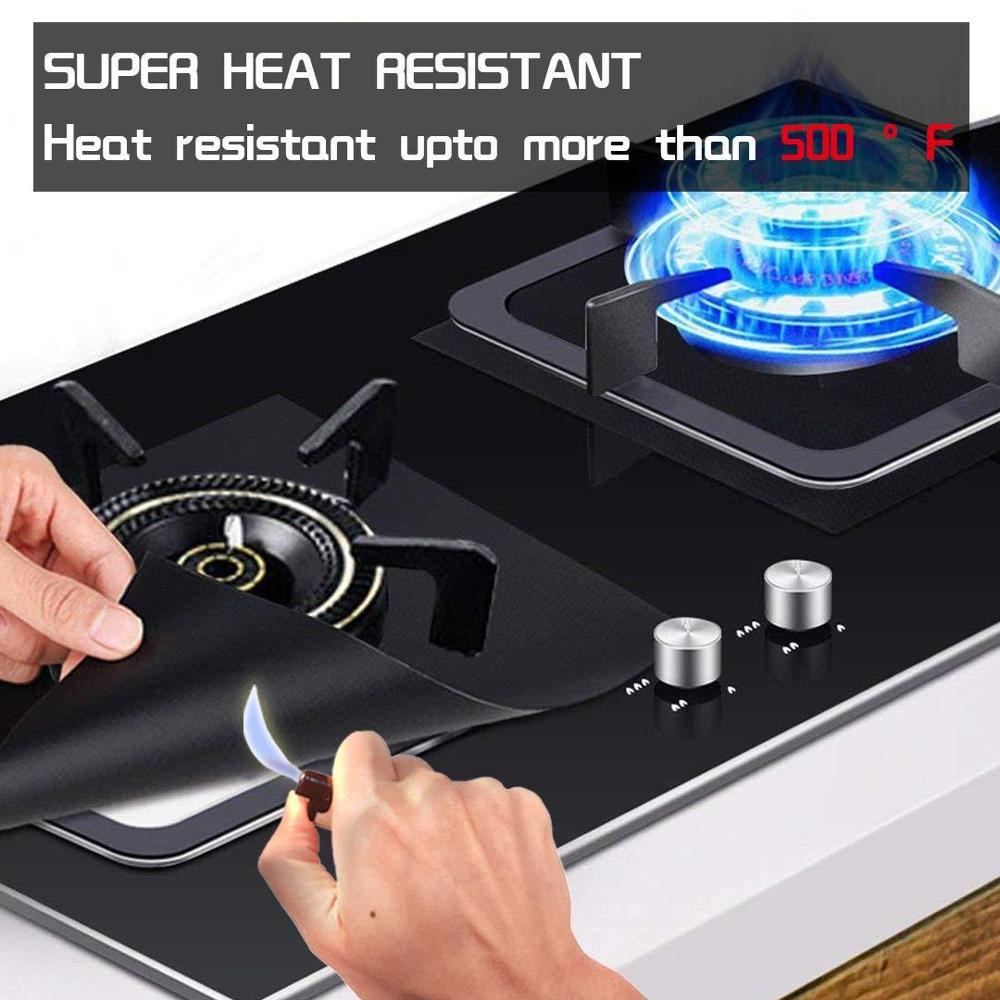 Environmental protection 4-piece reusable foil cover non stick stove burner gas stove protector mattress cleaning stove gasket