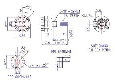 10pcs,1 Pole 5 POSITION DIY AMPLIFIER ROTARY SWITCH 1P5T