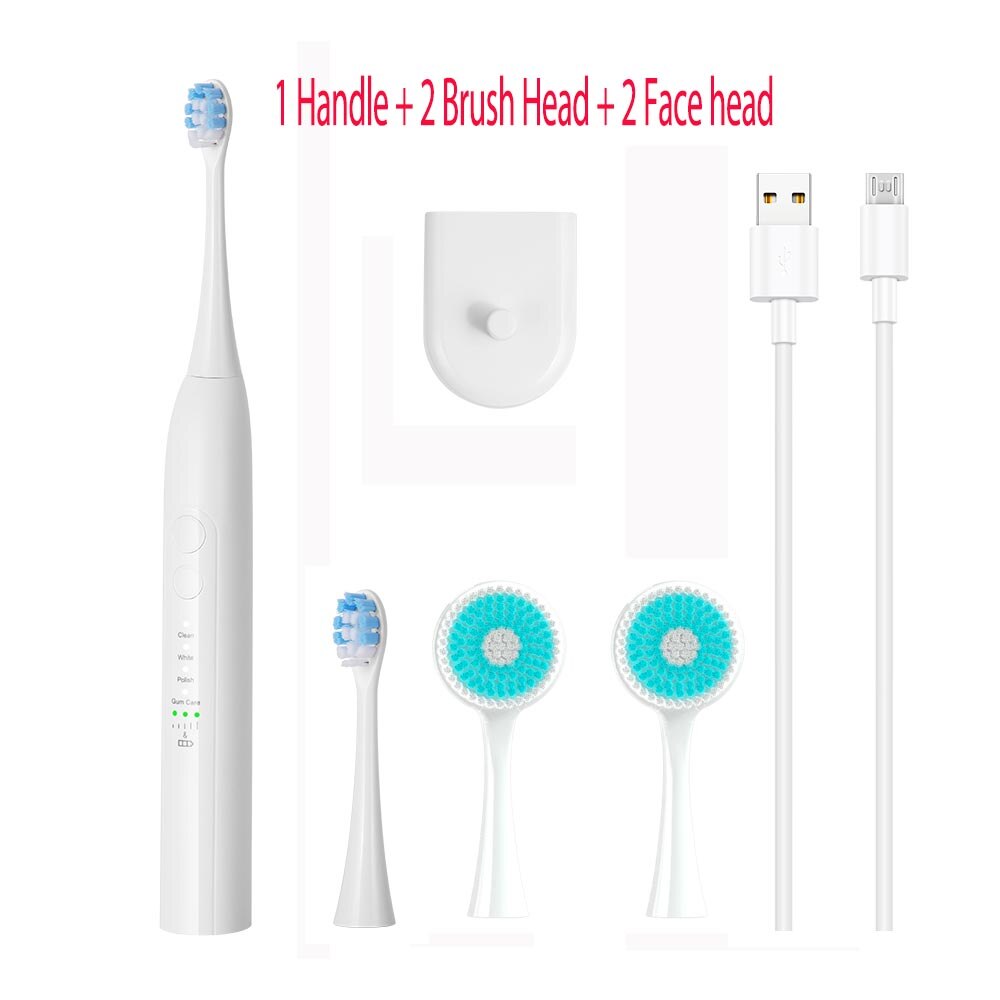 Sonic elektrisk tannbørste oppladbar brosse en tannbørste ultrasonisk ansiktsrensebørste erstatning tannskalerhode