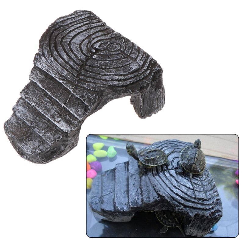 Unique Resin Turtle Amphibians Tortoise Basking Reptile Platform Tank Aquatic Water Rock Ladder Basking Island Climb