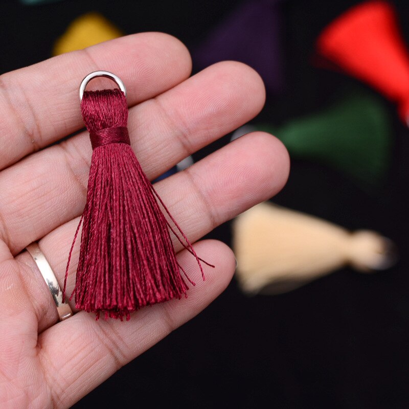 12 stuks/partij 5cm mini zijden kwastjes franje naai pony bloem kwastjes hanger kwastjes voor doe-het-zelf gordijnen woonaccessoires