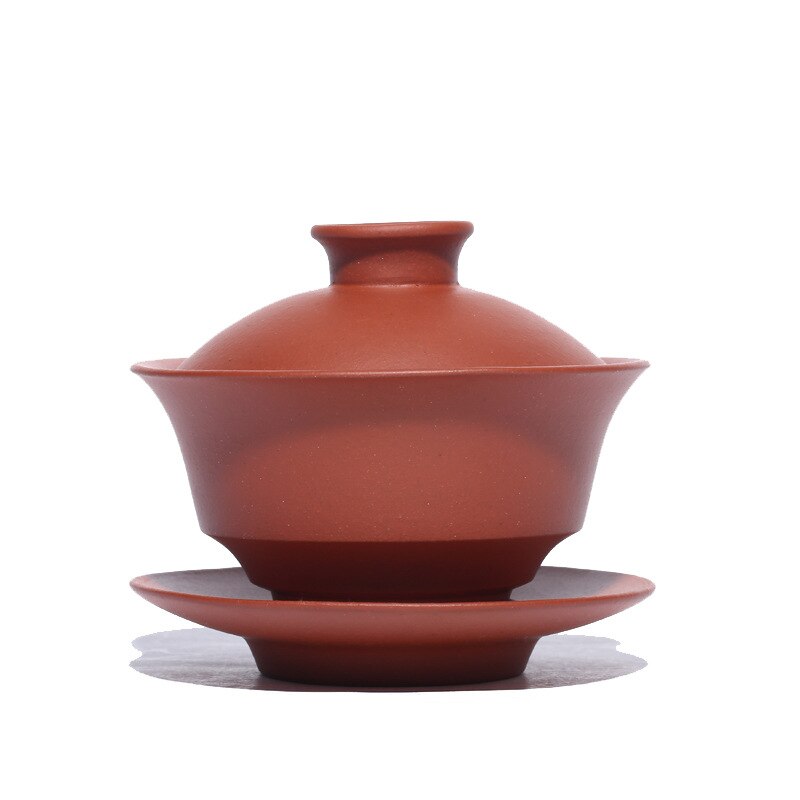 Yixing Gaiwan tasse à thé chinois rouge foncé émai... Grandado