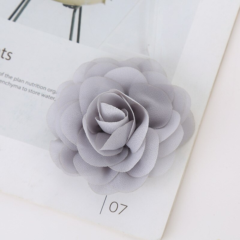 5 pçs 9cm moda cetim chiffon flores para diy acessórios de cabelo tecido buquê de flores decoração casamento cabeça envoltório para bandana: 2