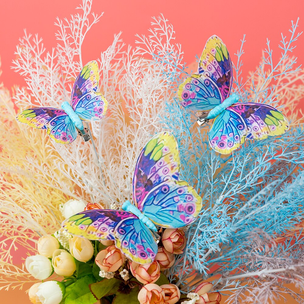 Simulacióncon plumas pintadas decoración de mariposas pila decoración de terraza y balcón decoración de jardinería butterflysil