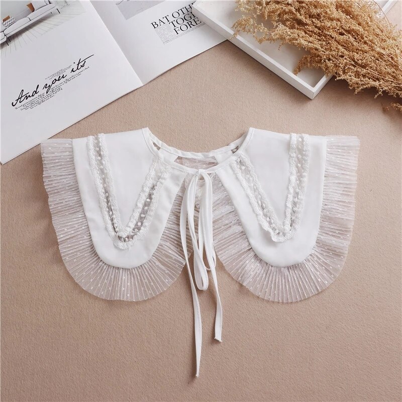 Sitonjwly Witte Sjaal Pop Nep Kraag Vrouwelijke Overhemd Valse Kraag Dames Afneembare Half Shirt Revers Blouse Shawl Wrap Decoratie: 273