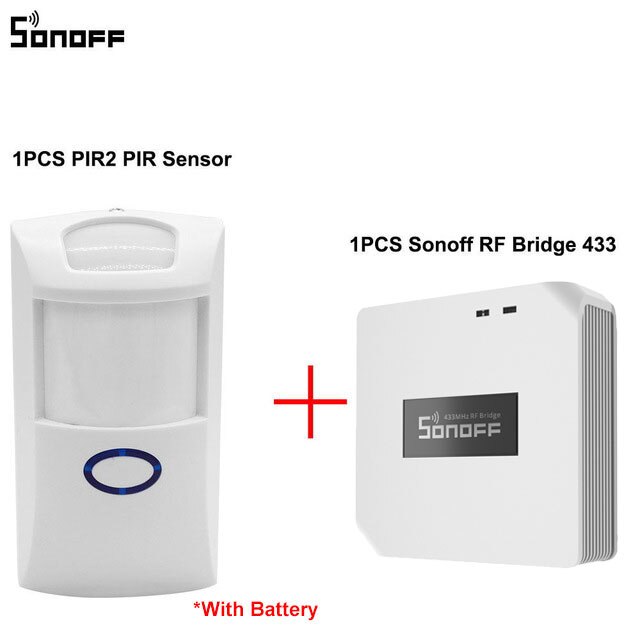 Itead SONOFF DW2 RF 433MHZ capteur de porte/fenêtre sans fil PIR2 capteur de mouvement sécurité à domicile intelligente fonctionne avec le pont SONOFF RF: PIR2  RF Bridge
