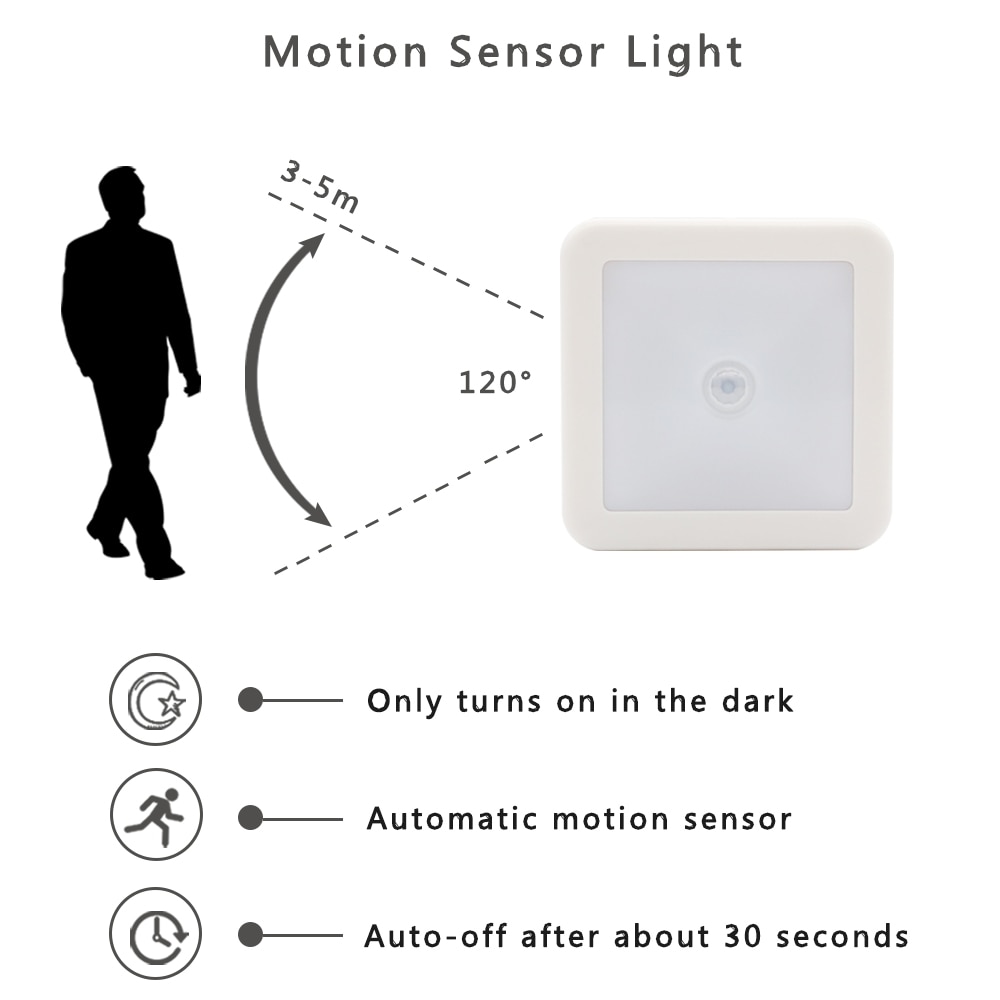 Led nattlys med smart bevegelsessensor batteristrøm, egnet for baby nattbordslampe kjøkken soverom korridor bad toalett