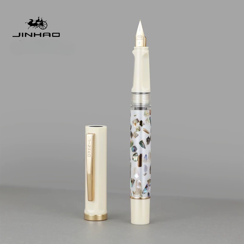 JINHAO 58 Wood / Scrimshaw Fountain Pen Student F EF Nib Ink Pen Calligraphy Pen Stationery School Office Supplies