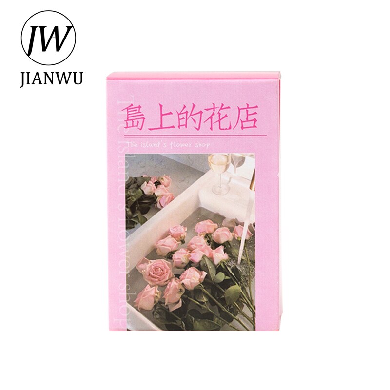 JIANWU 100 Sheets Aesthetic Flower Decorative Stickers Journal Collage Material Scrapbooking Boxed Stickers Stationery Supplies