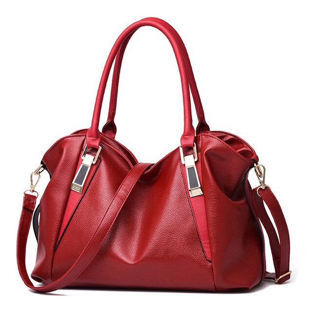 Frauen Bote Neue Flut Weibliche oben-griff Tasche Mädchen Einfache Schulter Taschen Frauen Handtaschen für Dame Totes Party Pack: 2Winered